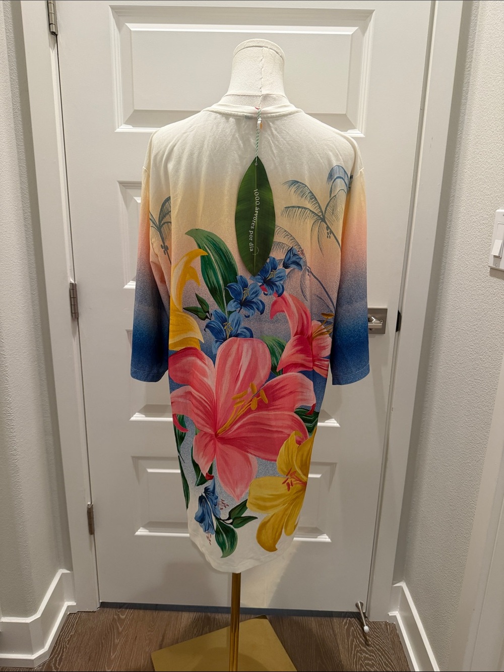 FARM Rio Pink & Yellow Floral Shirt Dress Size S - Picture 7 of 7